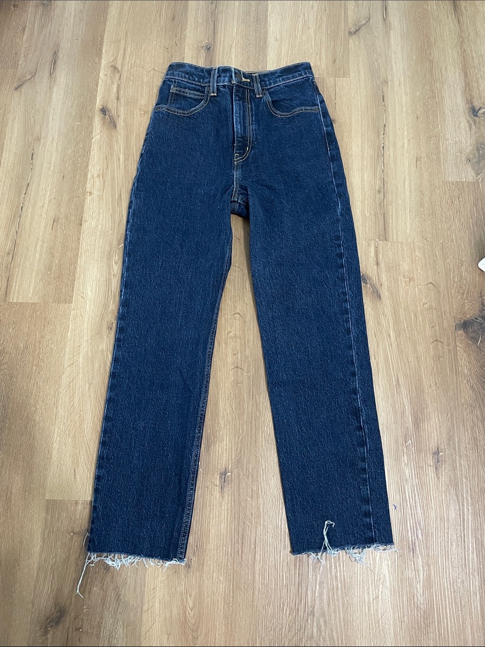Levi's Premium Dark Wash 70s High Slim Straight-Leg Jeans